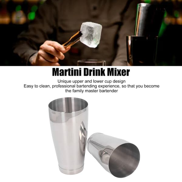 Cocktail Shaker i rustfrit stål Martini Drink Mixer Basisværktøj Shake Metaldåse til bartendere