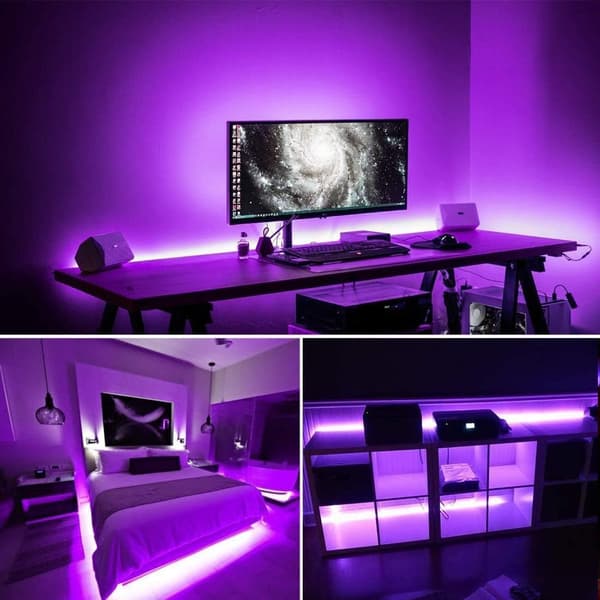 BRTLX UV LED Lysstripe 6M, UV Svart Lys LED Lysstripe, DC5V USB