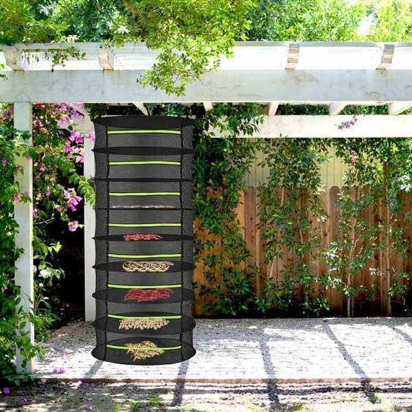 Herb Dryer with Layers, 60 cm Hanging Drying Net, Foldable Drying Net for Hydroponic Plants, Fish, Weeds, from DEBUNS