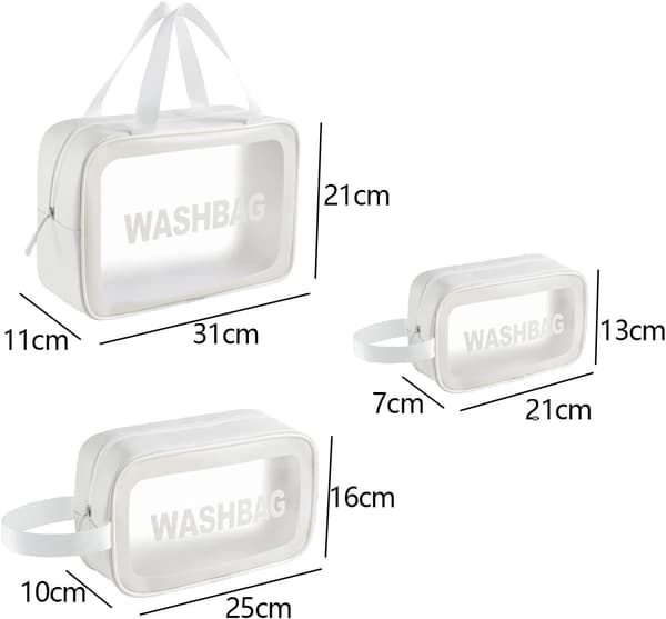 Transparent toalettmappe sett Vanntett toalettmappe Ny dame