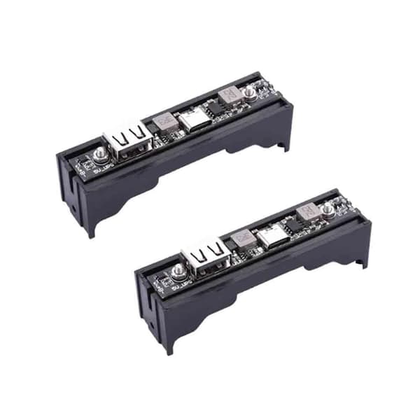 2 stk UPS strømforsyning strømbrudd utholdenhet adapter automatisk DC5V 18650 boost-moduler (med boks) -