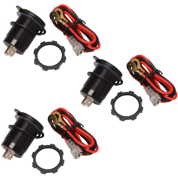 3X 12V USB-uttak, Dobbel QC 3.0 Billader med Bryter, Vanntett Strøm 36W