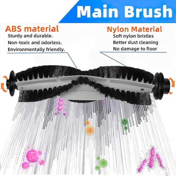 7 Pcs Vactidy T7 T8 Robot Vacuum Cleaner Main Side Brush Replacement Washable Cleaning Brushes
