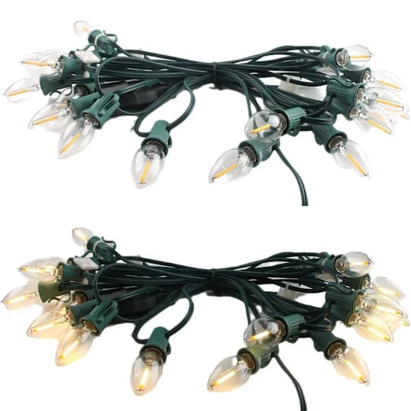 10M Foldable Flaming String Lights, Vintage String Lights with Flaming Flames, with 15 E12 Flame Bulbs, 1W