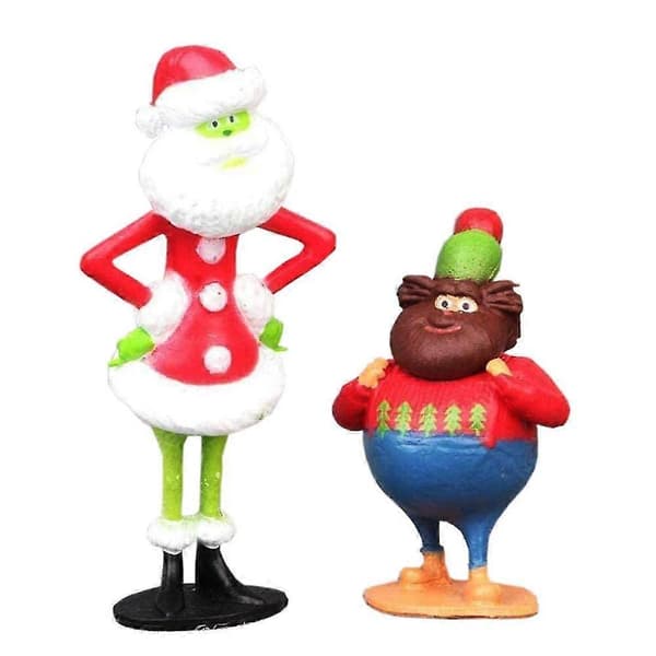 12 st/set Jul Grinchen Figur Leksaker Tårtdekorationer Heminredning Presenter [DB]