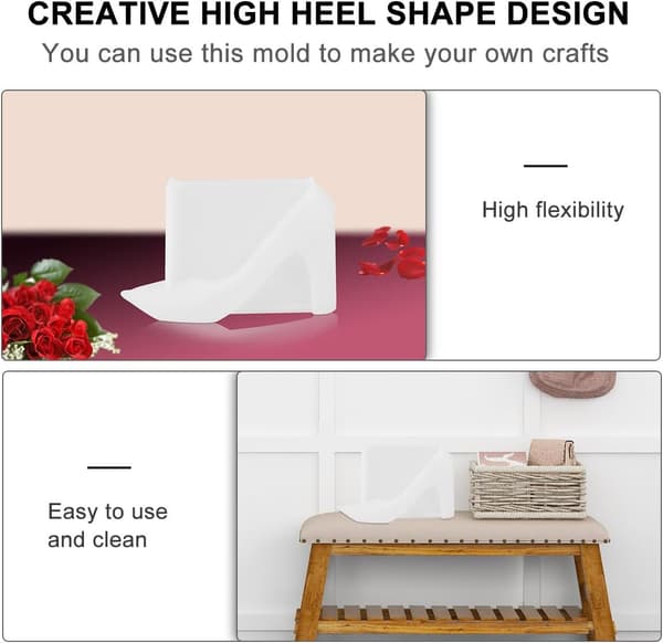 DIY Crystal Epoxy Mold Silicone High Heel Casting Mold High Flexibility Non-Stick Silicone Material