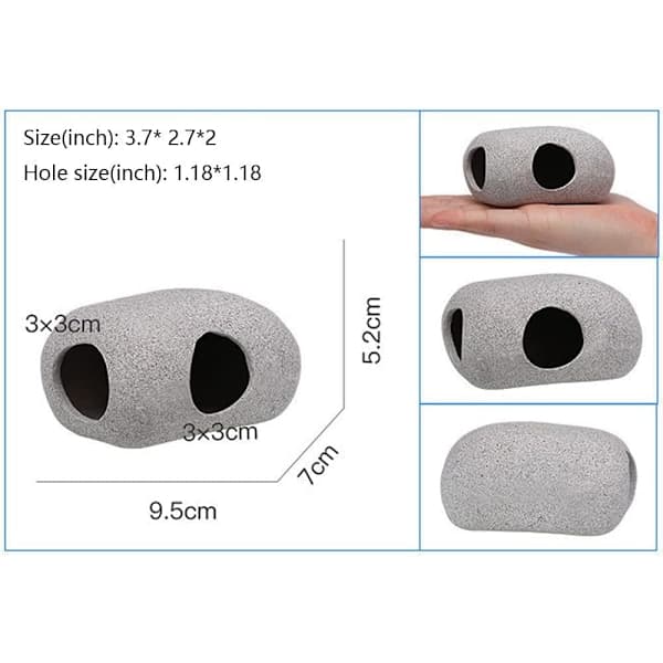Aquarium Rocks for Fish to Play, Hide, and Rest On, Small Ceramic De
