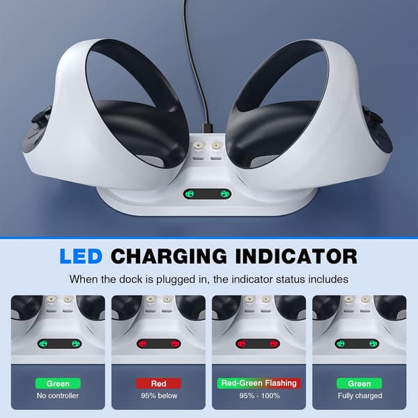 Laddningsstation kompatibel med VR2-kontroll, laddningsbas DXGHC