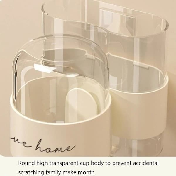 Wall-mounted toothbrush holder for bathroom Toothpaste rack Storage rack with mug. white white white