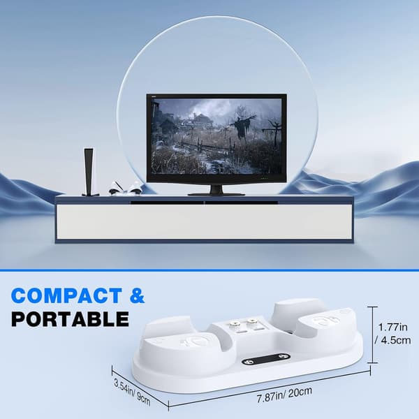 Ladestation kompatibel med VR2-controller, opladningsbase DXGHC