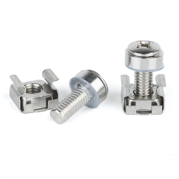 100 Pcs Nickel Plated Screws Female Nut M6X16 mm Computer Patch Panel Network Accessories Server PDU