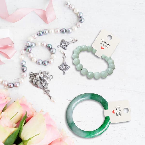 Vita smyckesdisplaykort Armband Halsband Vikbart Kort för Display 100st[DB]