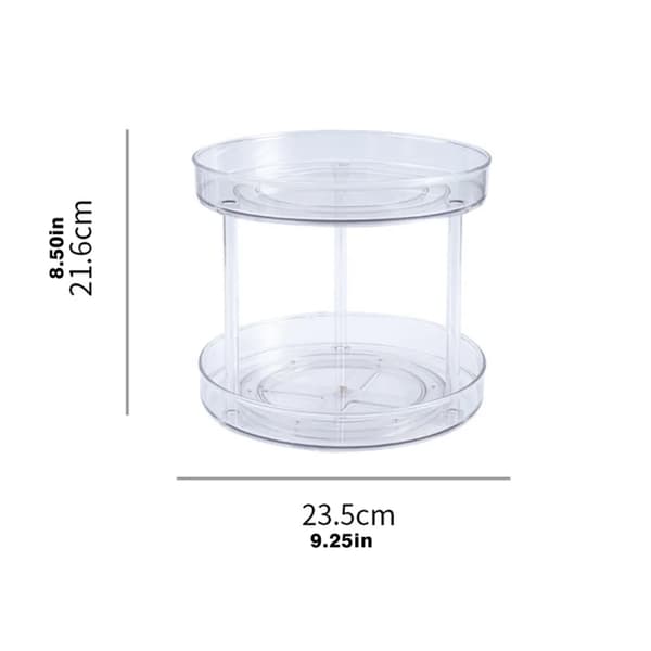 Spice Rack, Double-Layer Kitchen Shelf, 360° Rotating Multifunctional Storage Rack, Storage Tray for Spices, Cosmetics, Snacks, 23.5 x 21.6 cm