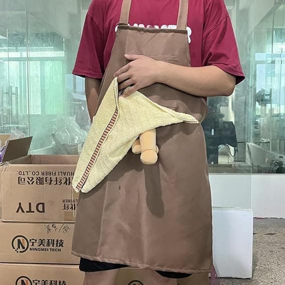 Head Chef Prankforkle for menn - Morsomt upassende matlagings- og grillforkle med skjulte bilder, Big Daddy-stil