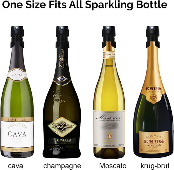Mousserende Vin Flaskeforsegler Premium Rustfrit Stål Champagne S