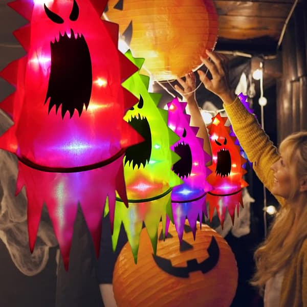 Halloween Witch Hat Lights - LED Illuminated Decorations for Garden Trees | Outdoor Hanging Decoration
