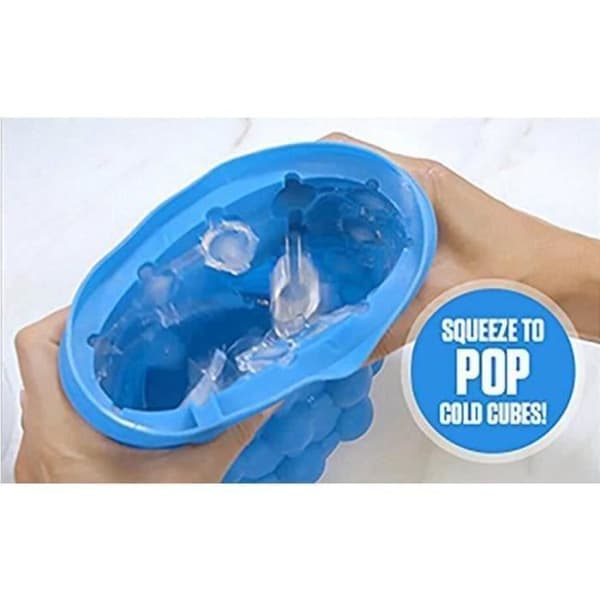 Isbitmaskin, silikonisbitbrett Magic Ice Cube isformer silikonisbøtte med lokk for cocktail