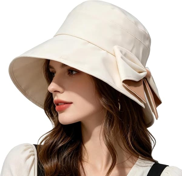 Fischerhatter for kvinner utendørs sammenleggbar bred brem beige - beige