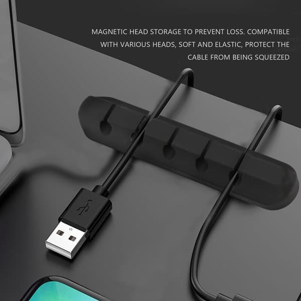 Cable Management Clip, Self-Adhesive Silicone Power Cable for Desk USB Charging Cable, Mouse Cable, Office and Home Computer