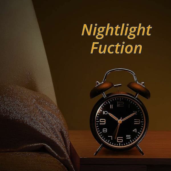 Twin Bell Alarm Clock Creative Classic Silent Student Loud Twin Bell Alarm Clock 3D Digital Clock