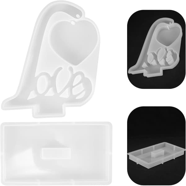 Kjærlighetsfotorammeform Silikon DIY Bilderammeformer Hjerteform for Håndverk til Hjemmeinnredning