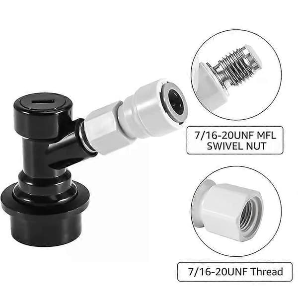 Homebrewing Ball Lock Disconnect with Push-fit fitting 3/8 Push-in Quick Connect Beer Tap Easy Connection