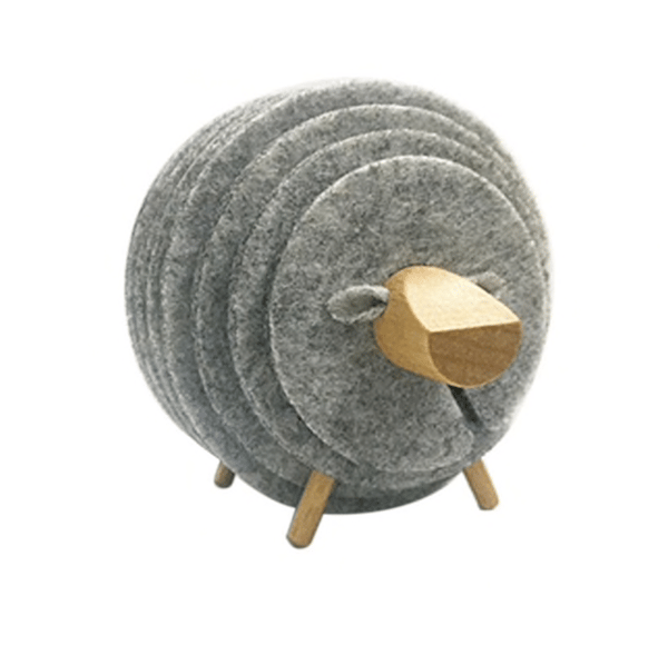 Teline ja lasinaluset, lammas, harmaa Grå gray