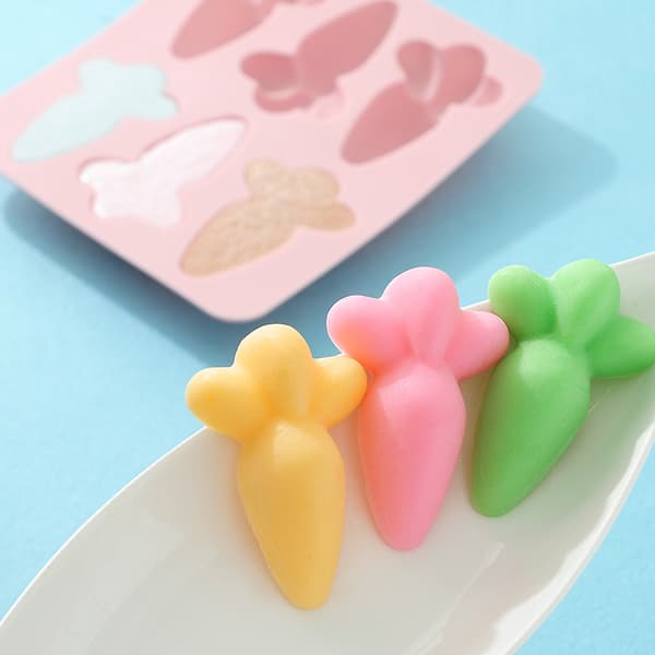1 Carrot Cake Mold, Six-Hole Carrot Silicone Mold, Cake Baking Ice Cube Mold