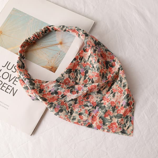 6 stykker blomstrede elastiske hårbånd tørklæde pandebånd Chiffon hoved