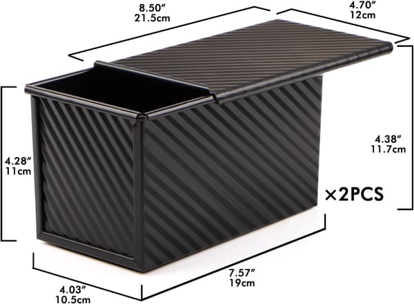Brødform 2-pak, 1 lb Non-Stick Brødform Med Låg Carbon Stål C