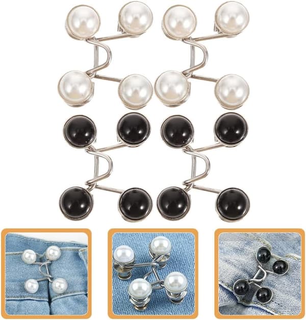 4 Pieces Pants Jeans Waist Extender Button Pin Adjustable W,ZQKLA