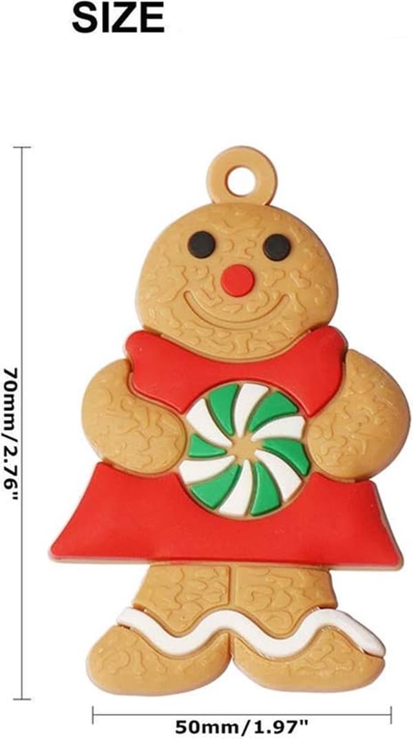 Pepparkaksgubbe Julgransdekoration, Lerfigur, 7x5cm, 12 stycken