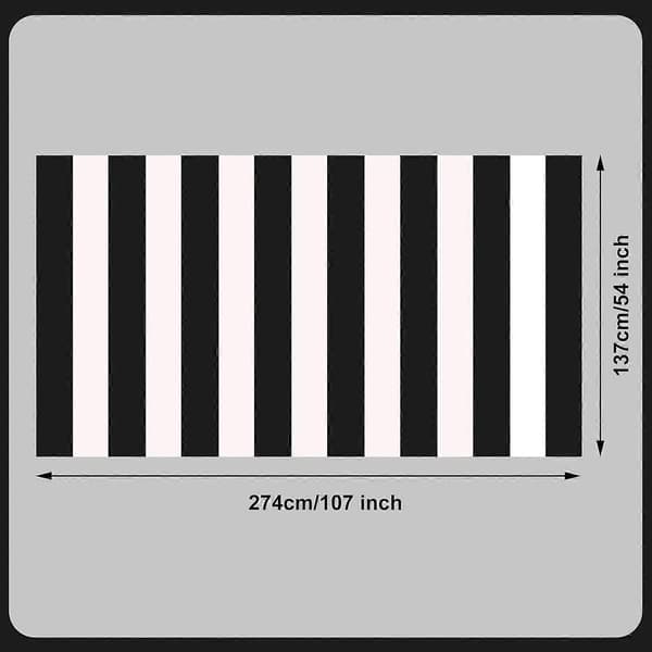 4 Pieces Black and White Striped Tablecloths, Plastic Striped Tablecloth, Waterproof Rectangular Tablecloth for Holiday Party, Picnic Decoration