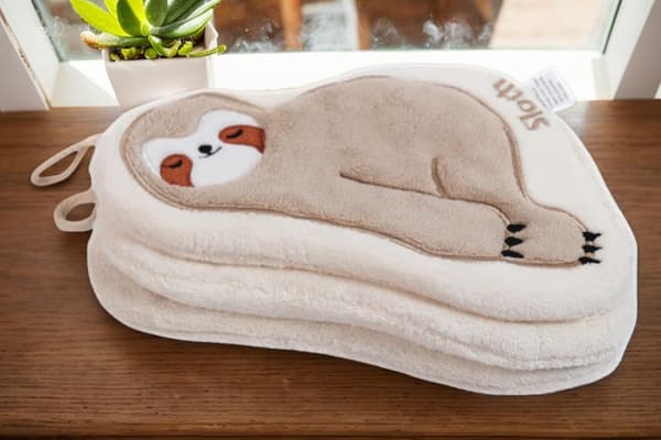 Søde dovendyr håndklæder til børn, mikrofiber koralfleece absorberende hurtigtørrende sæt med 3 til køkken badeværelse soveværelse