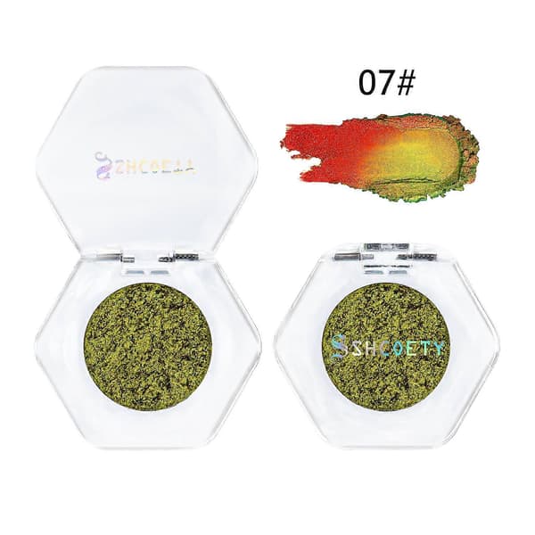 Mermaid Iridescent Eyeshadow Palette Light Purple Emerald Glitter Eyeshadow, Glitter Diamond Highlighter Makeup Eyeshadow K7 K7