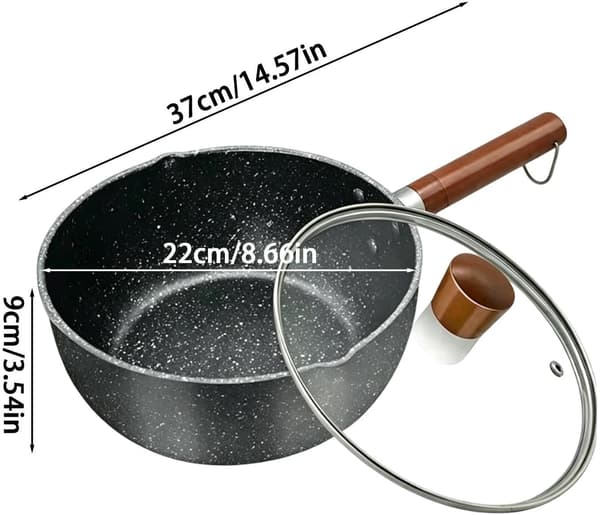 non-stick-Saucentopf with cover, grip from iron, leakproof -