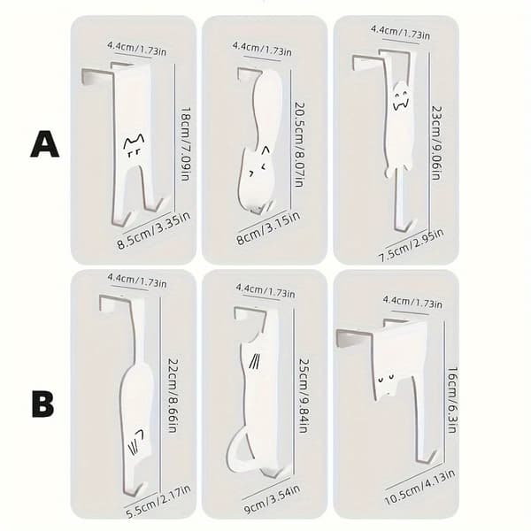 Iron Material Door Hooks with Various Patterns, Over-the-Door Hangers, Anti-Rust Spray Paint White White