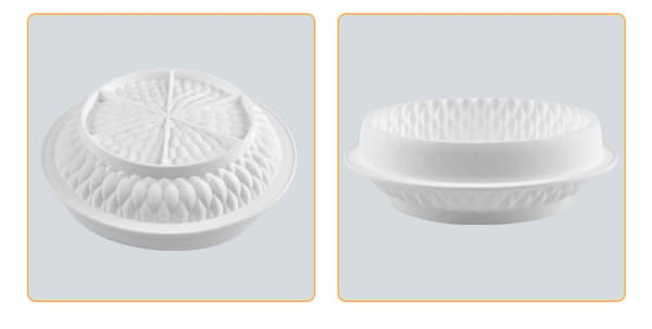 Hvid, 24*24*7cm rund silikone mousse kageform