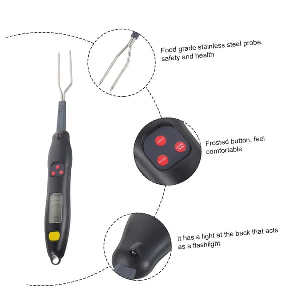 Wireless Meat Thermometer Fork, Stainless Steel, Digital BBQ Thermometer