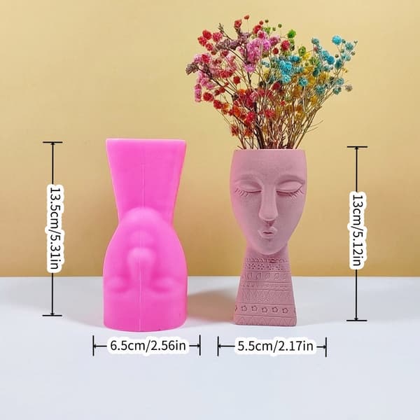 Kunstnerisk figur håndlavede silikoneforme silikonetekstur til blomstervase