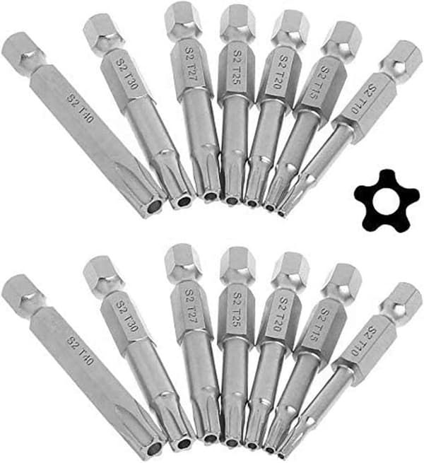 Hexskaft Torx Star 5-punkts Bitsmejsel T10-T40 Magnetisk Säker