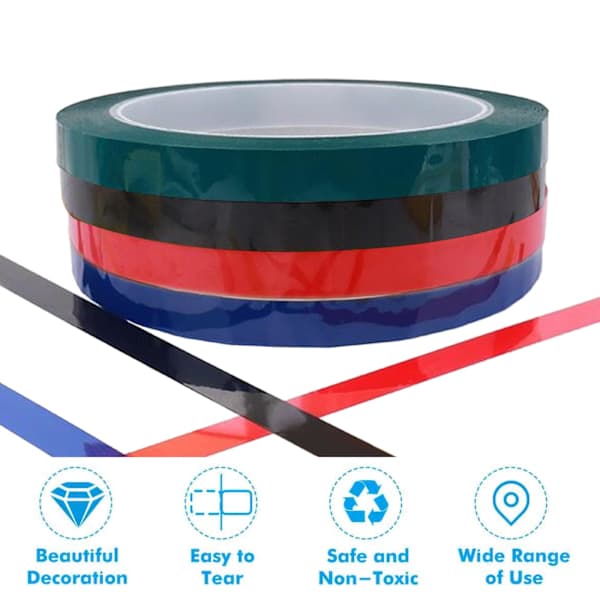 Whiteboard Tape, Art Tape, Chart Line Tape, Grid Marking Tape, Self-Adhesive Whiteboard Grid Tape for Office Grid Marking (4-Pack)