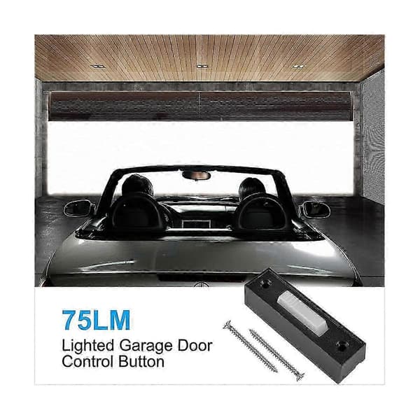 Universal Garage Door Opener Switch 41A4166 Illuminated Wall Mounted Push Button Black Finish with White