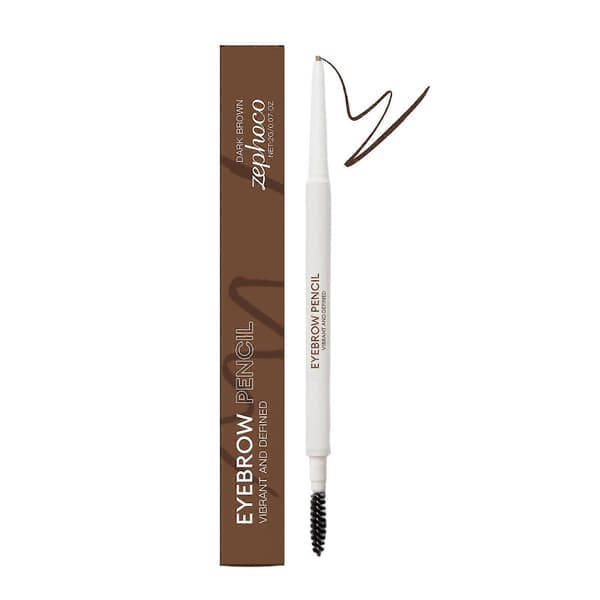 Zephoco Dark Brown Double-Headed Brightening Eyebrow Pencil, Smooth Eyebrow Shape Modification, Soft Color Rendering, Three-Dimensional Makeup Eyebrow Pencil