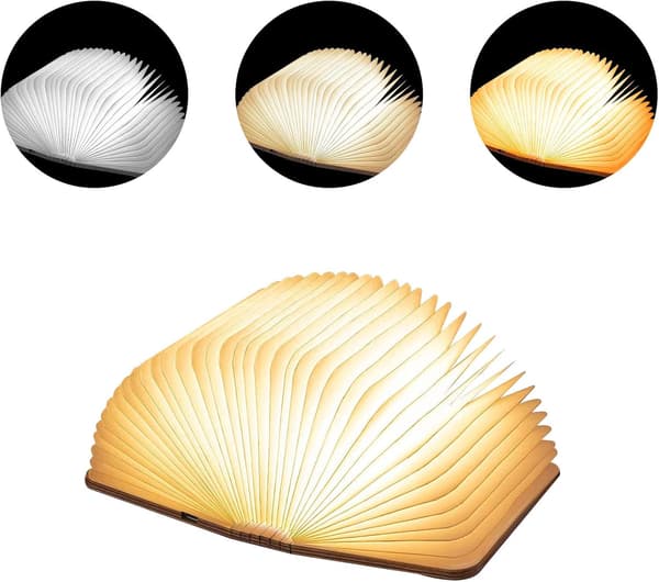 Tre sammenleggbar LED-boklampe, 360° sammenleggbar magnetisk boklampe