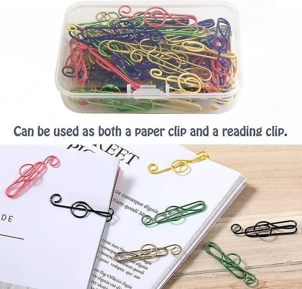 100-pak Musikclips, Musikclips Metalclips til Noder Farverige Metalclips [DB]