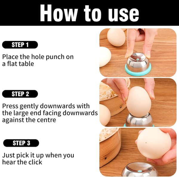 2 Pieces Egg Piercer, Stainless Steel Egg Press, Egg Piercer Sep