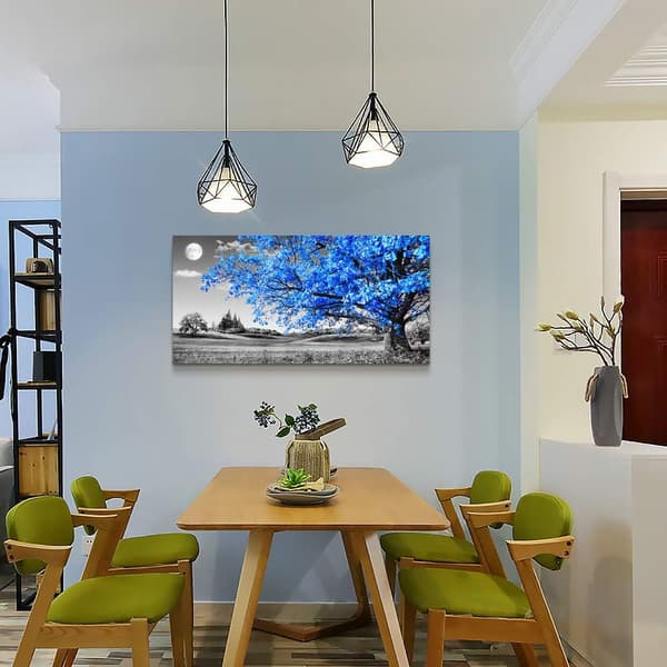 50x100cm Stor Modern Väggdekoration för Vardagsrum, 1 Stycke Blå T