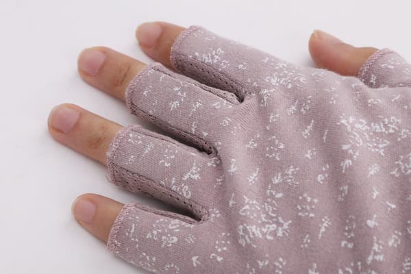Mørkelilla damehandsker med halve fingre, bomuld, sommerhandsker til kørsel