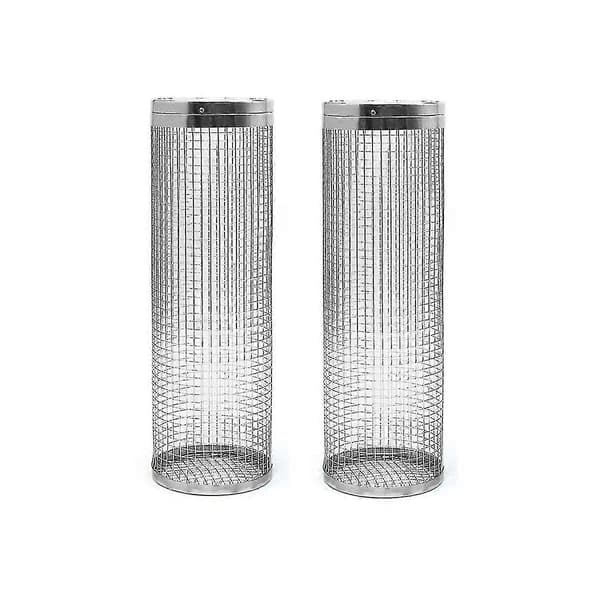 2-pack Rolling Grilling Baskets - Best Grilling Basket Ever, Stainless Steel Round Grilling Basket